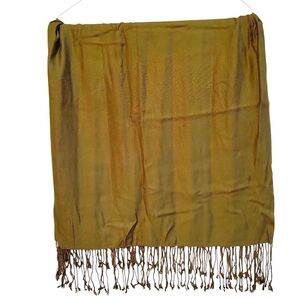 2 SCARF BUNDLE DEAL! Green and Red Silky Scarves/Wraps With Fringe Detail